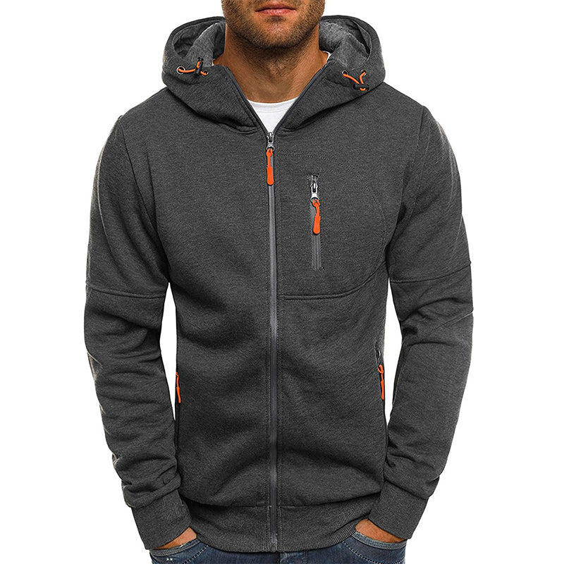 Kaviron | Men’s Zip-Up Hoodie with accented contrast features