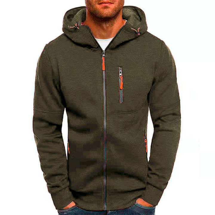 Kaviron | Men’s Zip-Up Hoodie with accented contrast features