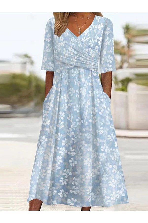 Amelie | Women’s Midi Dress featuring Ruched Waist Line