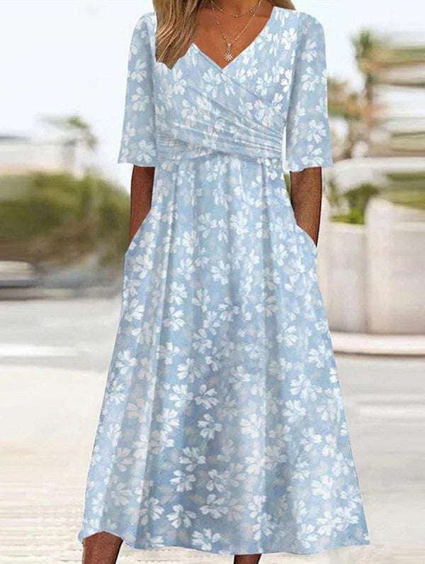 Amelie | Women’s Midi Dress featuring Ruched Waist Line