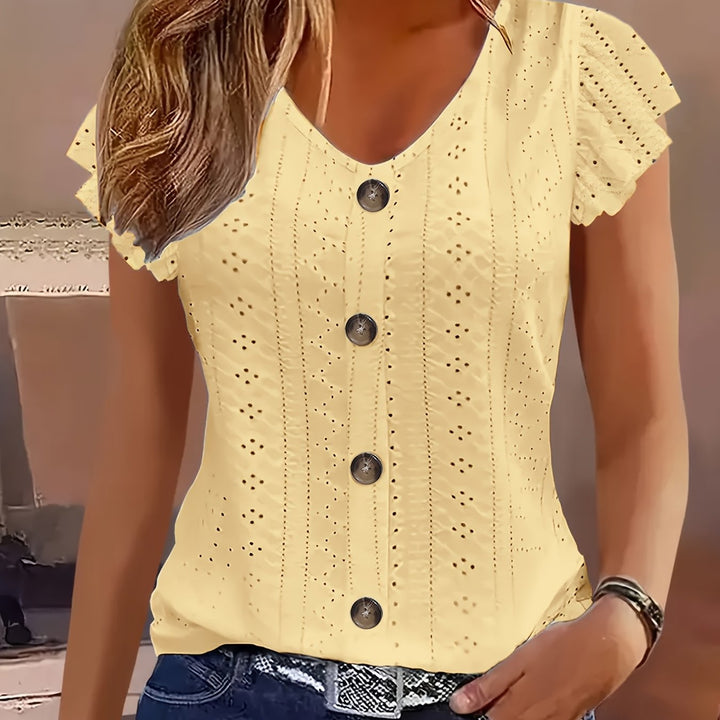Livia | Women’s Blouse featuring Flutter Sleeves