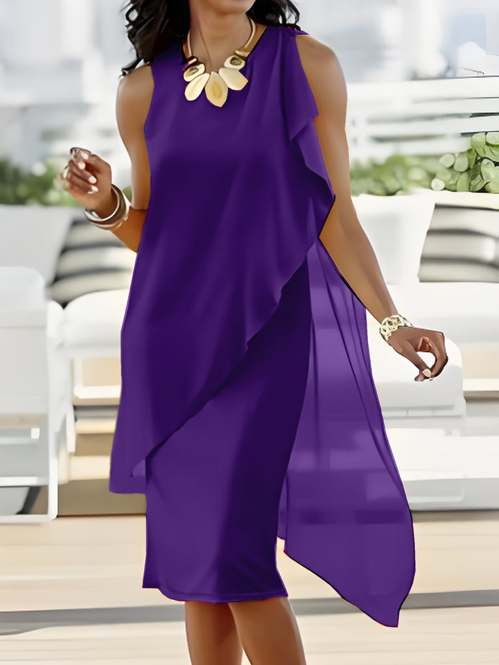Nerissa | Women’s Dress featuring a Layered Side Drape