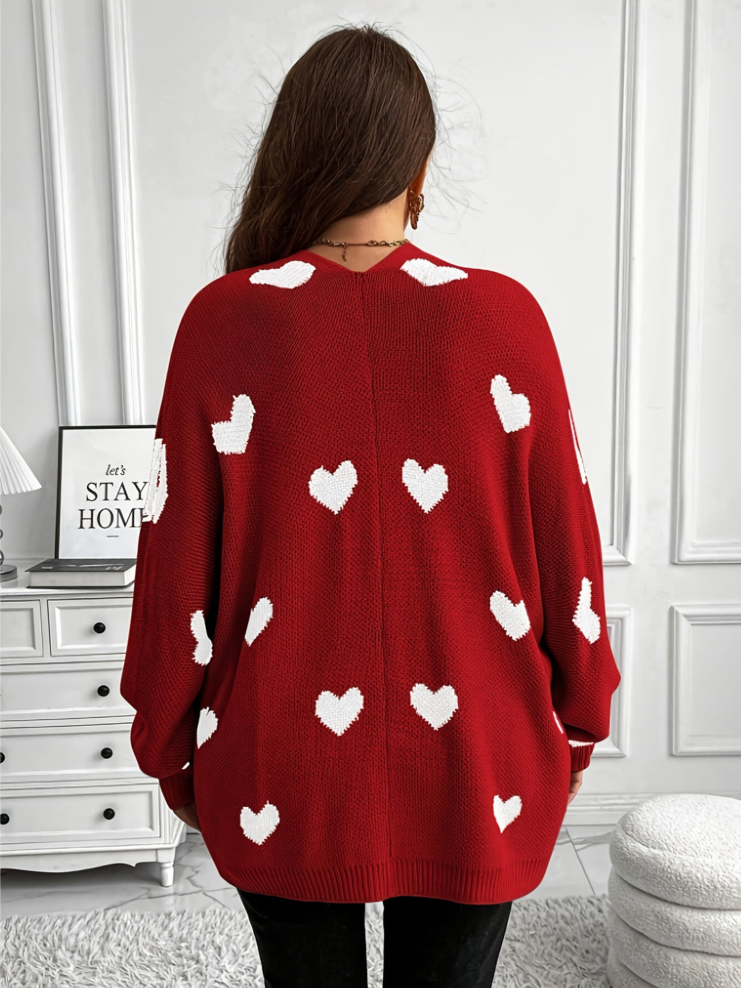 Valira | Women’s Heart Print Cardigan featuring an open front fashion trend