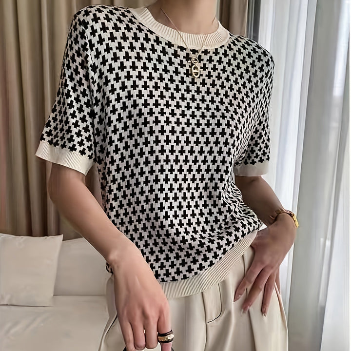 Orvienne | Women’s Patterned Top with relaxed cropped cut