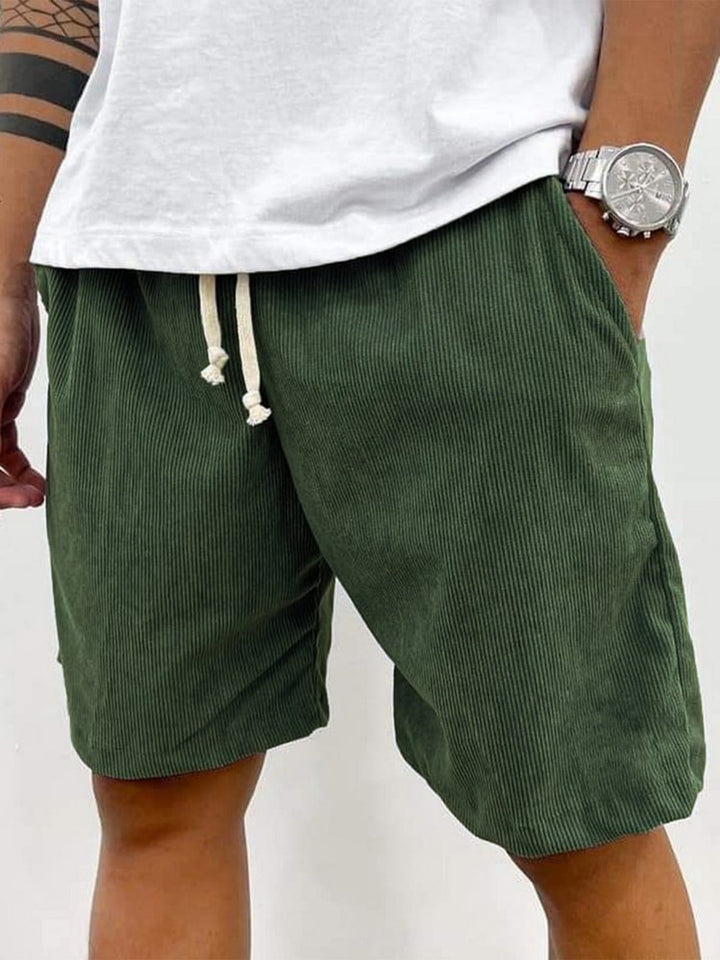 Thorne | Men’s Drawstring Shorts with striped texture