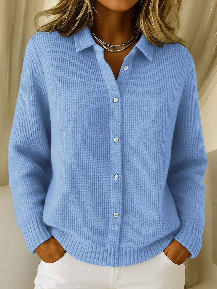Calyven | Women’s Button-Up Shirt with collared neckline and textured coating