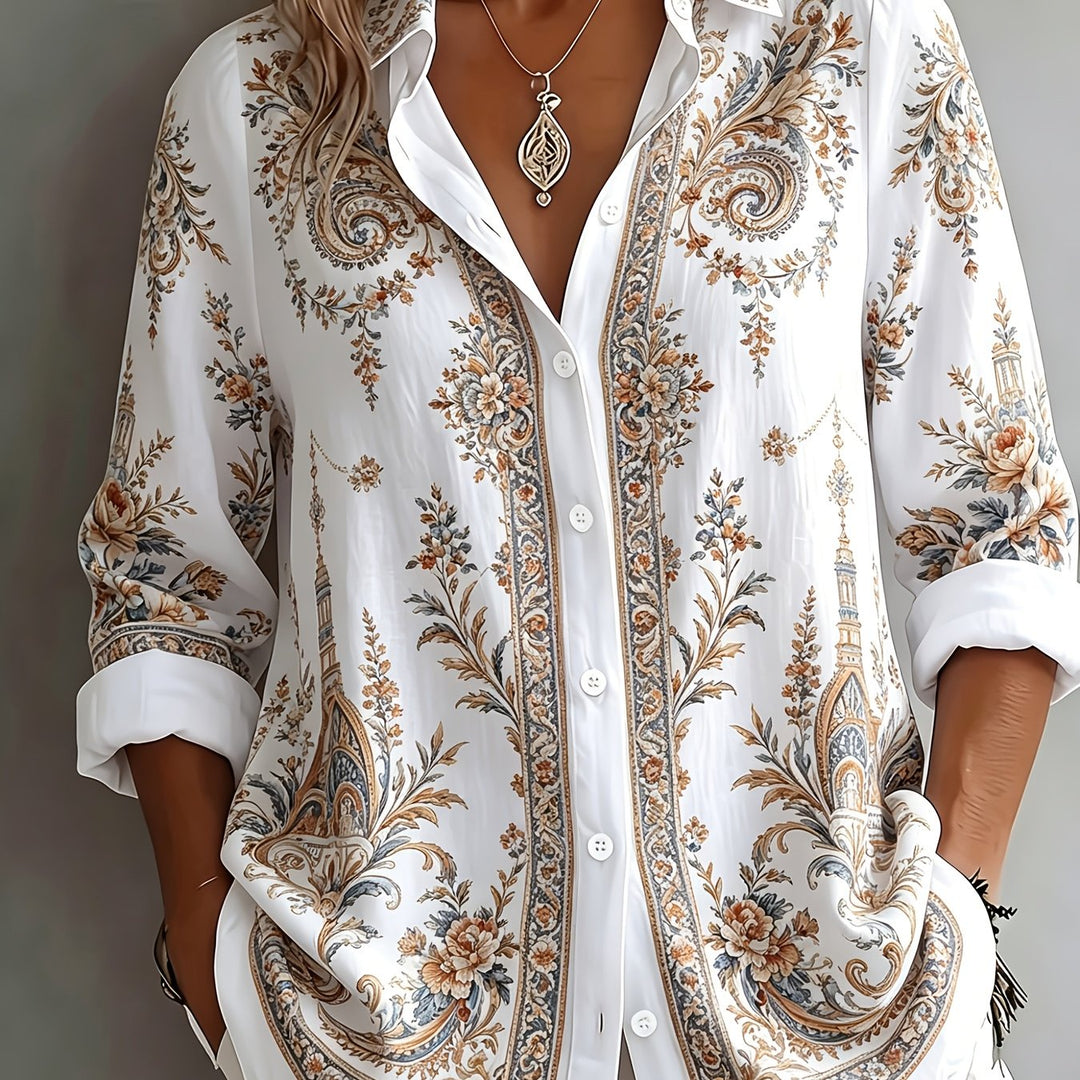 Isobel | Women’s Printed Shirt in a Relaxed Longline Shape