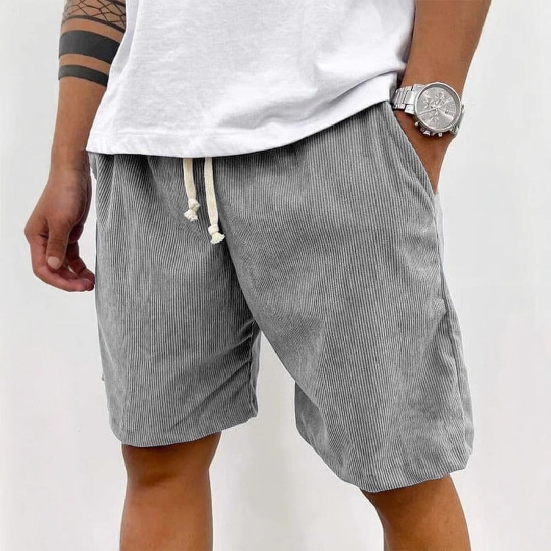 Thorne | Men’s Drawstring Shorts with striped texture