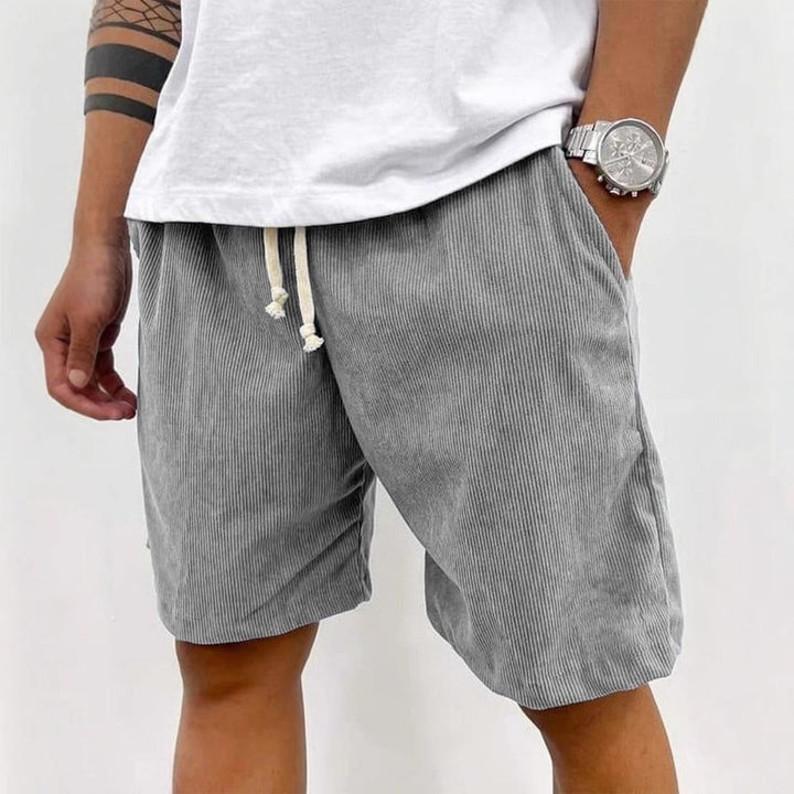 Thorne | Men’s Drawstring Shorts with striped texture