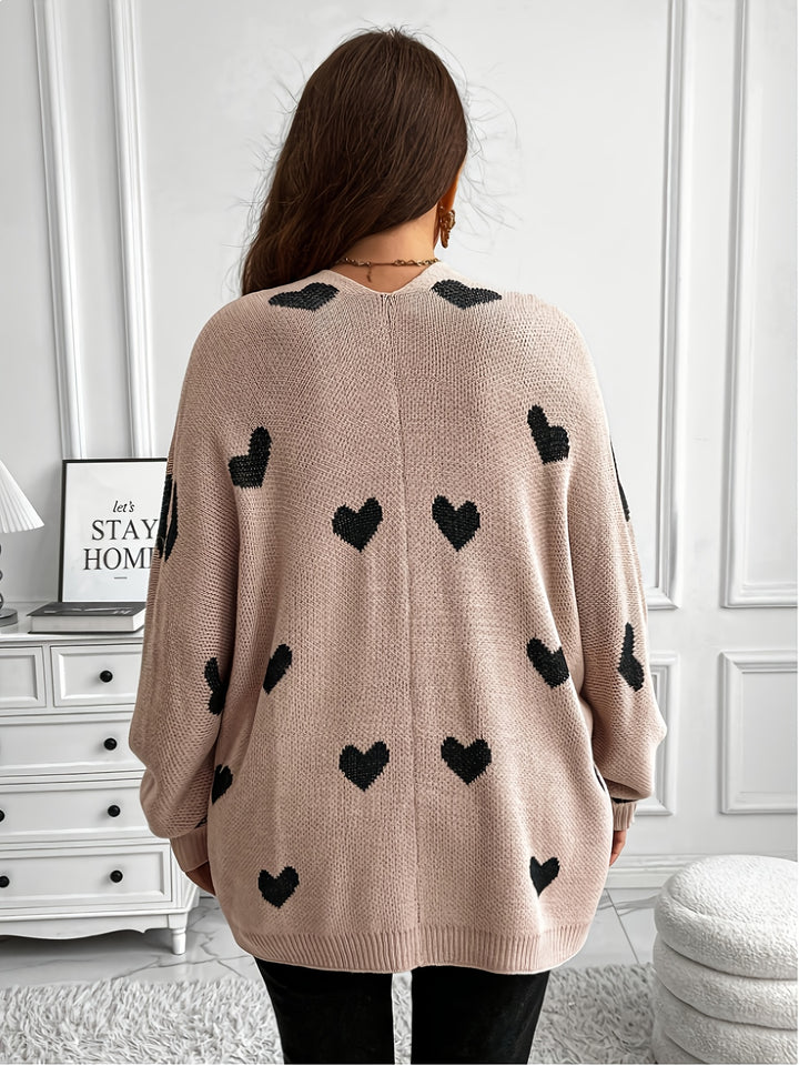 Valira | Women’s Heart Print Cardigan featuring an open front fashion trend