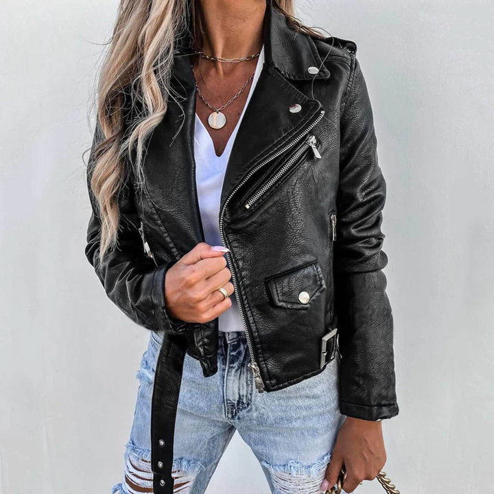 Virelune | Women’s Biker Jacket with zip closure with structured outline