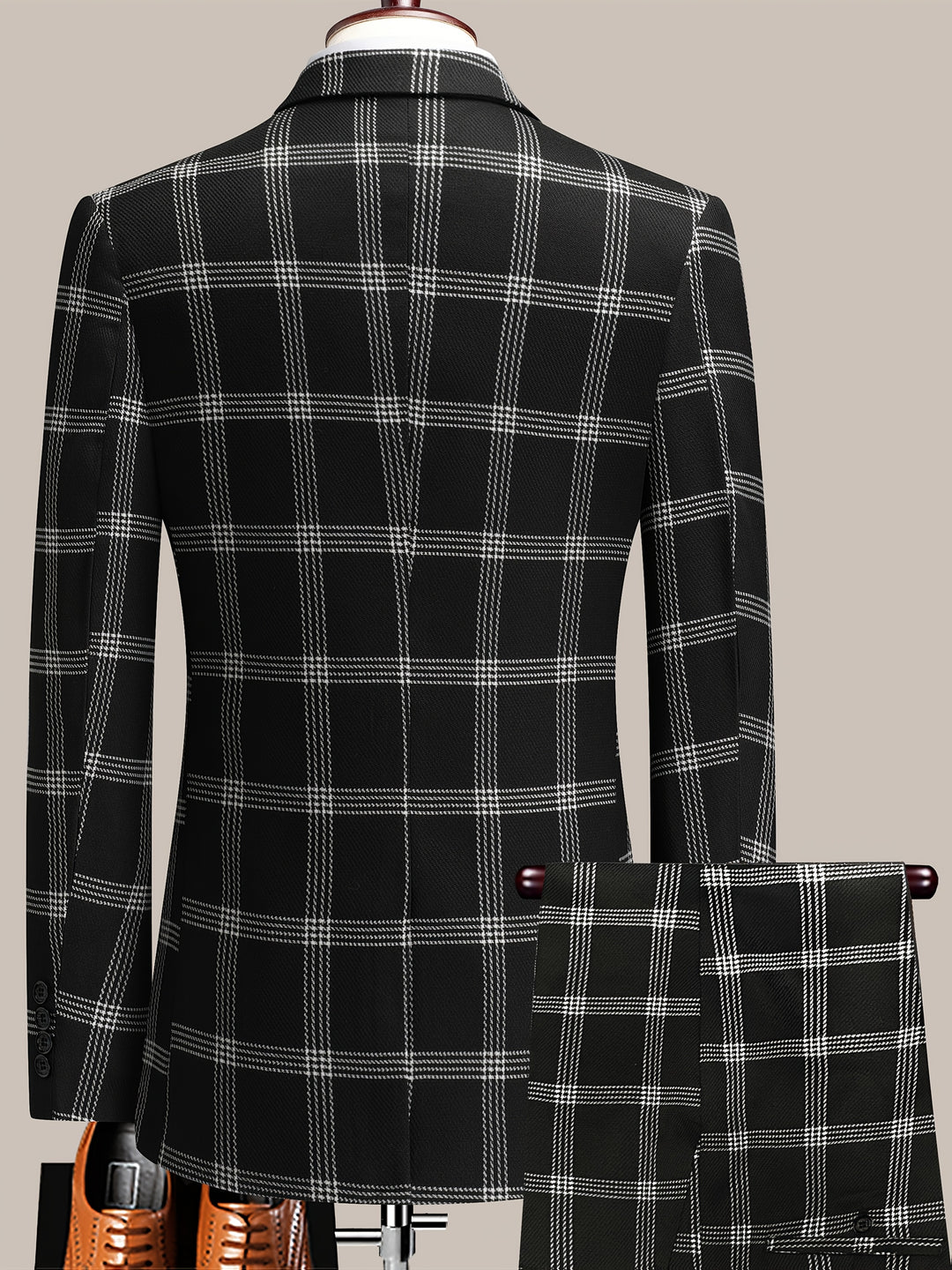 Orvex | Men’s Check Suit designed for formal and evening put on