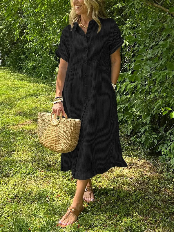 Sabrina | Women’s Striped Shirt Dress for Calm Weekend Escapes
