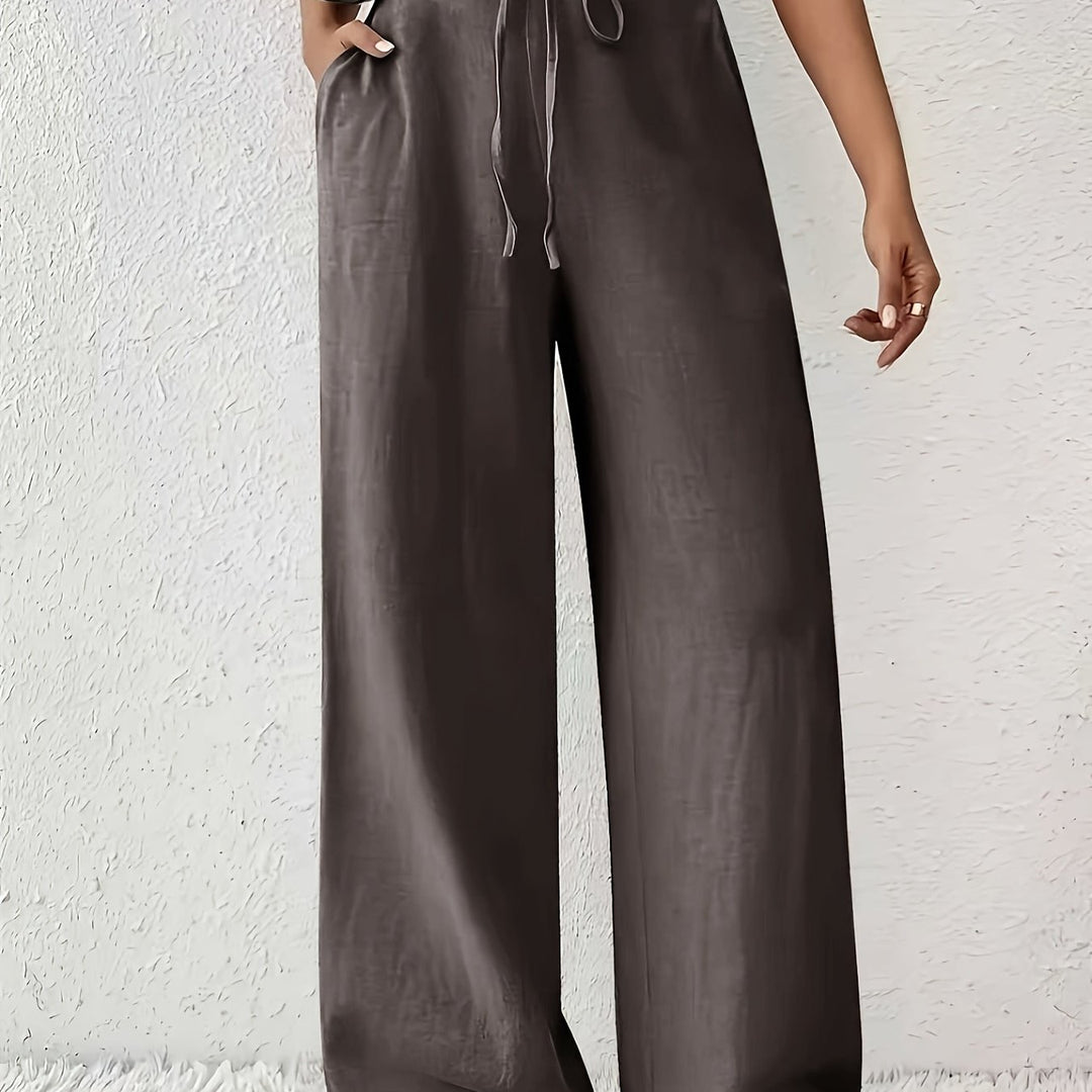 Della | Women’s Wide-Leg Trousers with Drawstring Waist