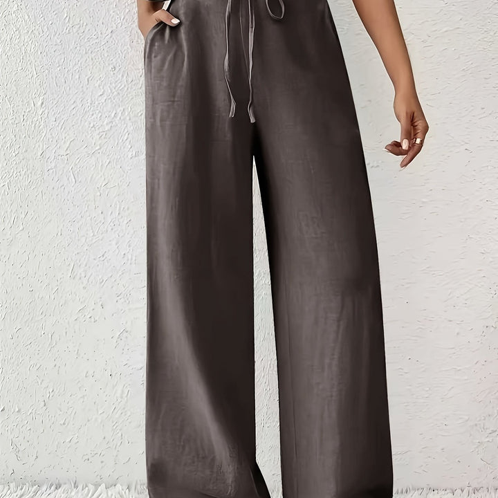 Della | Women’s Wide-Leg Trousers with Drawstring Waist