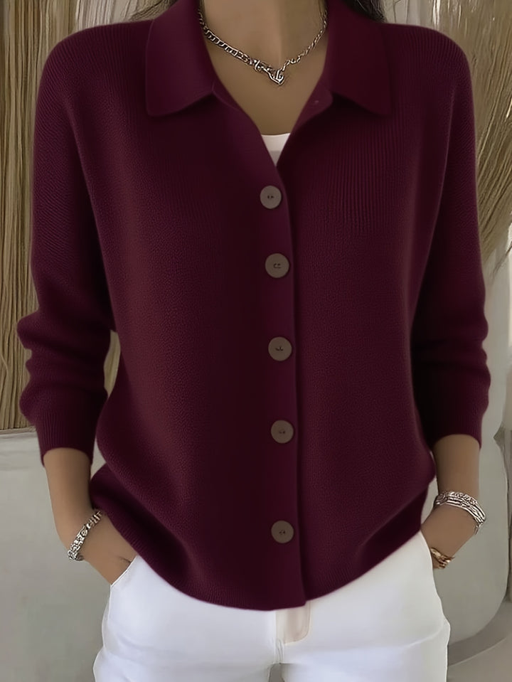 Elyndra | Women’s Closure-Front Top with tailored collar edge