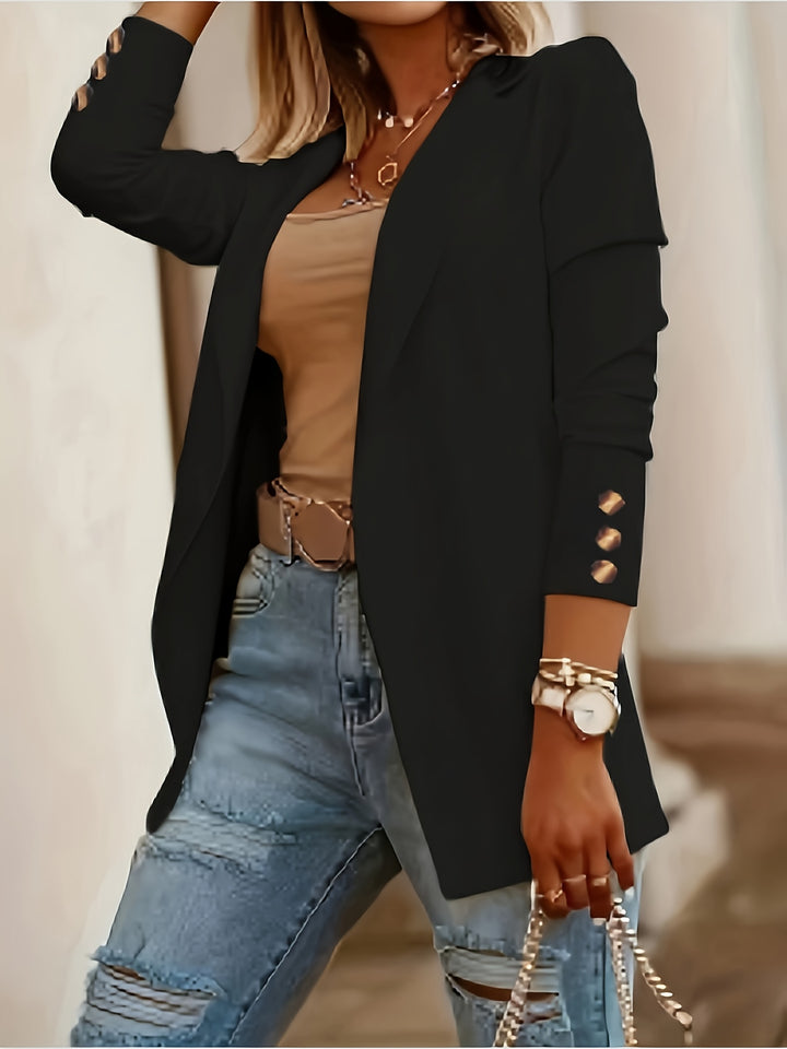 Velora | Women’s Open-Front Blazer with cuff button closure