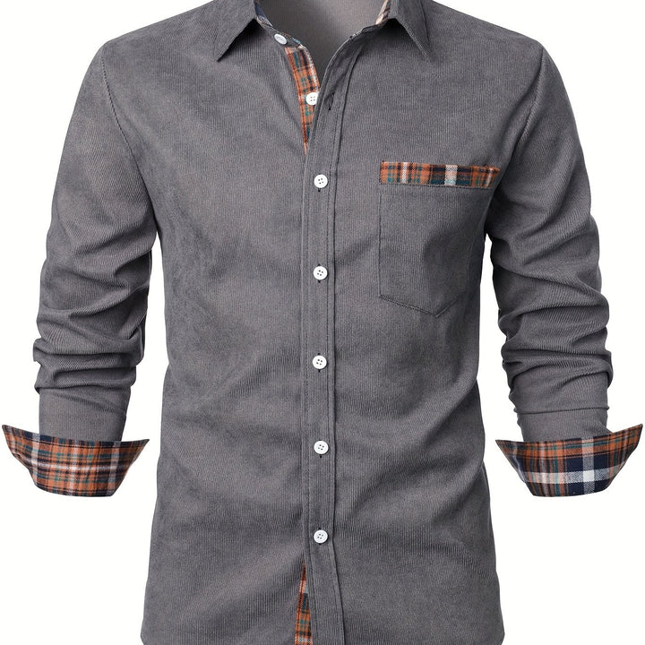 Aldrin | Men’s Shirt with Contrast Check Element