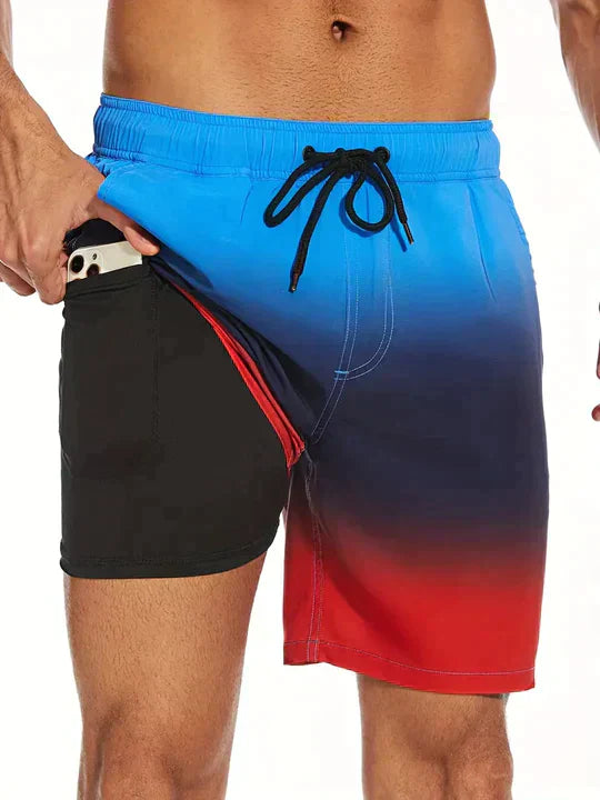 Kairos | Men’s Swim Shorts with tropical artwork