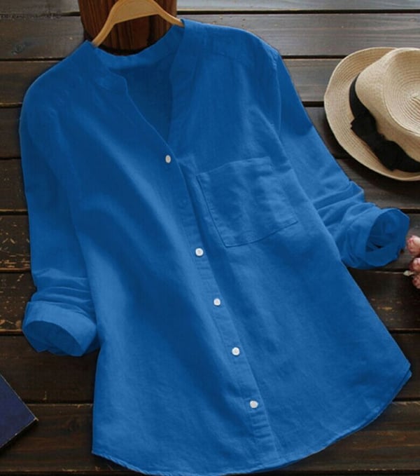 Lena | Women’s Long Sleeve Shirt with Button Front and Chest Pocket