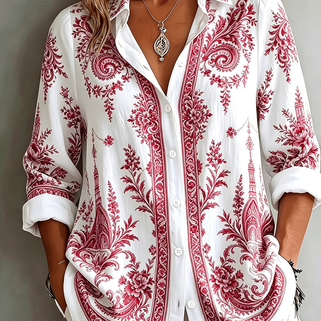 Isobel | Women’s Printed Shirt in a Relaxed Longline Shape