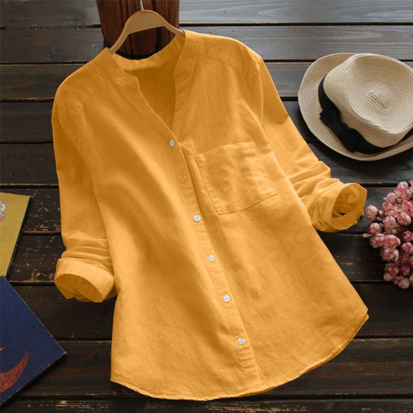 Lena | Women’s Long Sleeve Shirt with Button Front and Chest Pocket