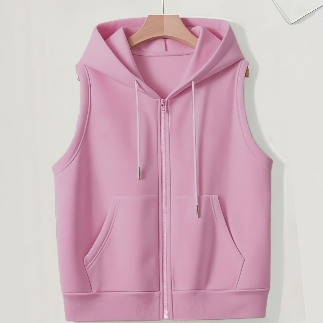 Elmara | Women’s Sleeveless Hoodie with zip-up front