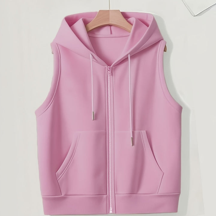 Elmara | Women’s Sleeveless Hoodie with zip-up front