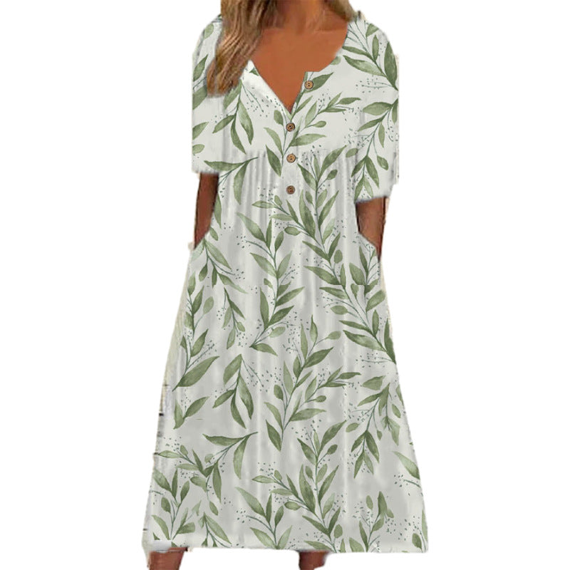 Eileen | Women’s Midi Dress featuring a Soft Floral Visual