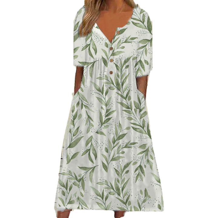 Eileen | Women’s Midi Dress featuring a Soft Floral Visual