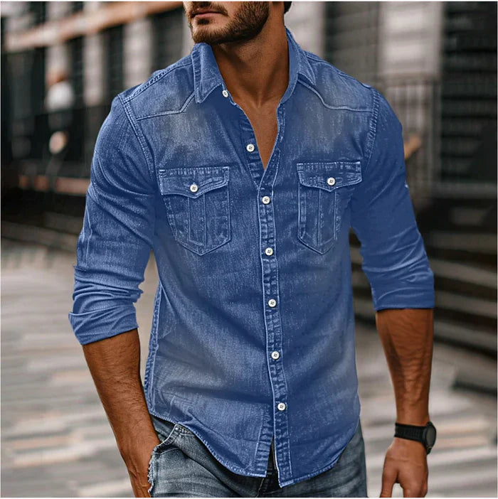 Dravon | Men’s Button-Up Shirt in a slim casual drape