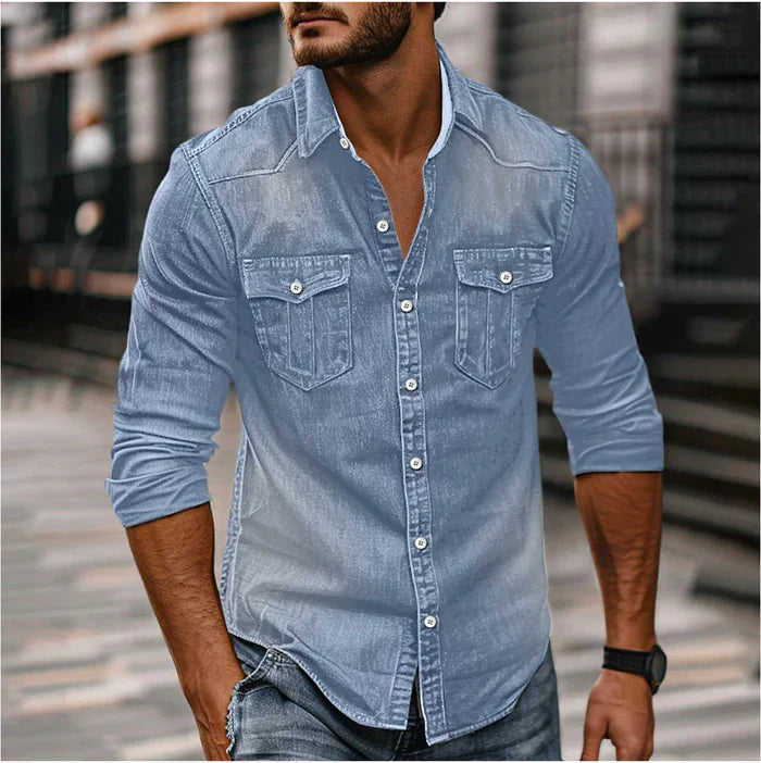 Dravon | Men’s Button-Up Shirt in a slim casual drape