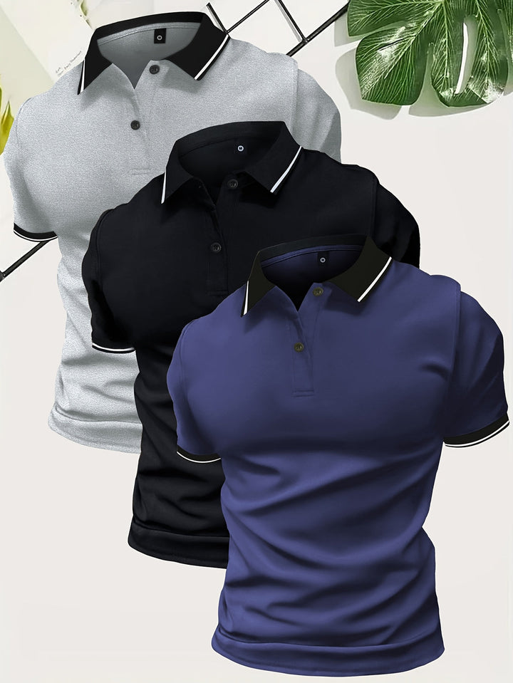 Zyron | Men’s Colour-Block Polo in a modern fit