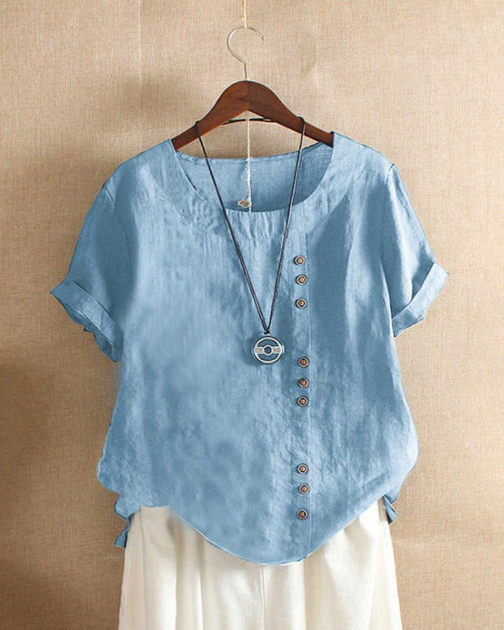 Mireya | Women’s Button Detail Top with Relaxed Form