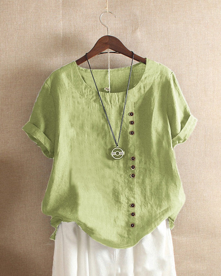 Mireya | Women’s Button Detail Top with Relaxed Form