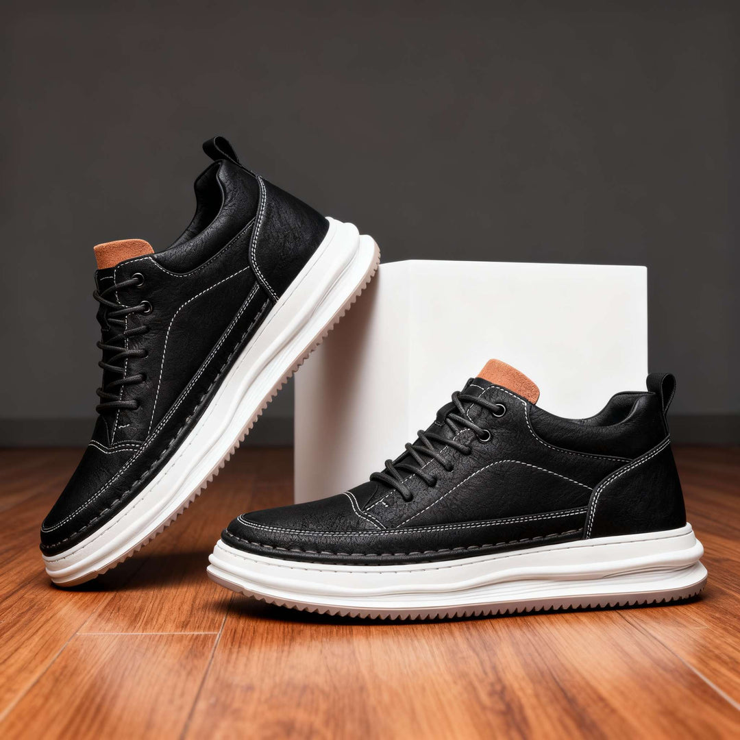 Rhys | Men’s Lace-Up Trainers with Structured Seams