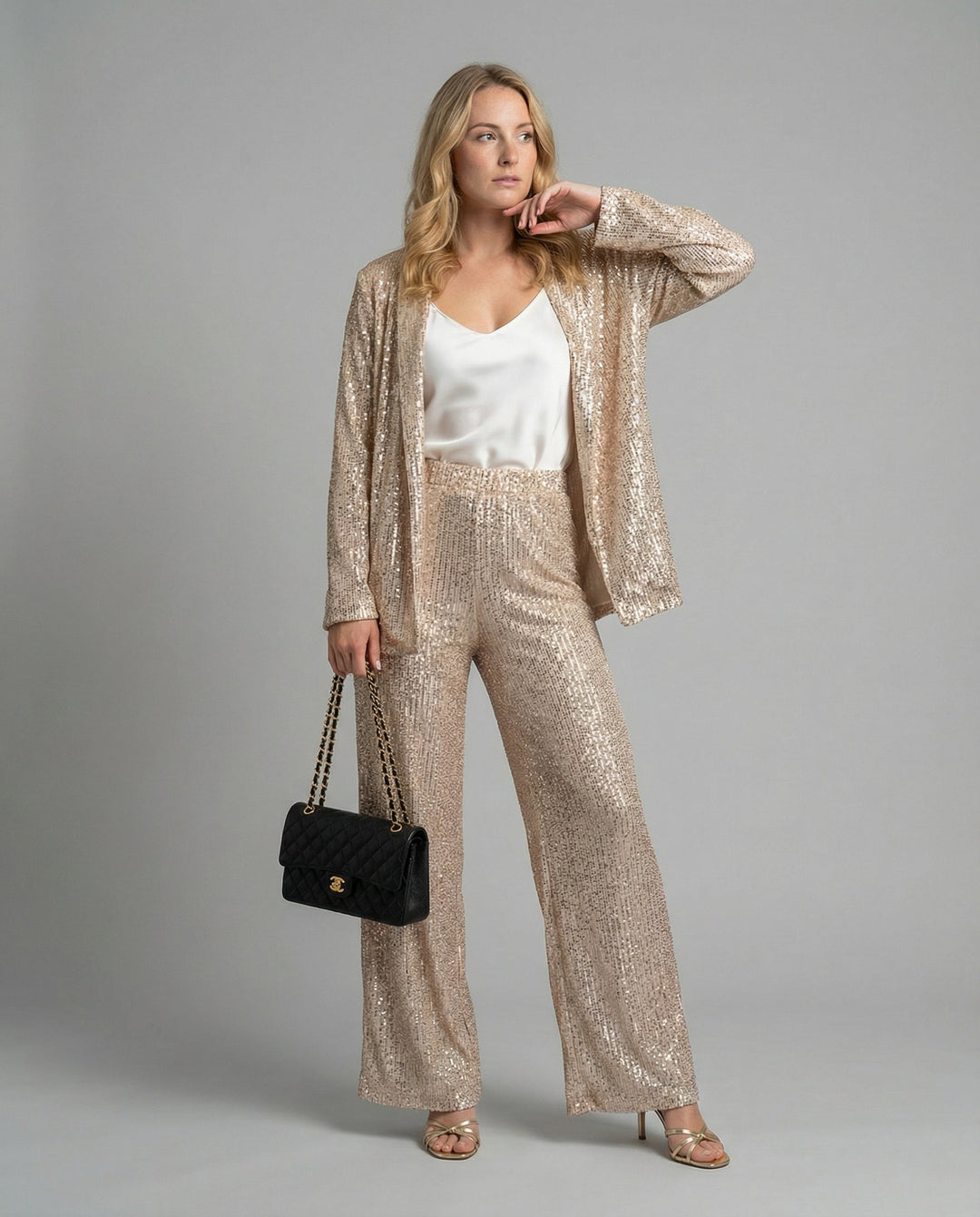 Veloura | Women’s Two-Piece Set featuring wide leg trousers