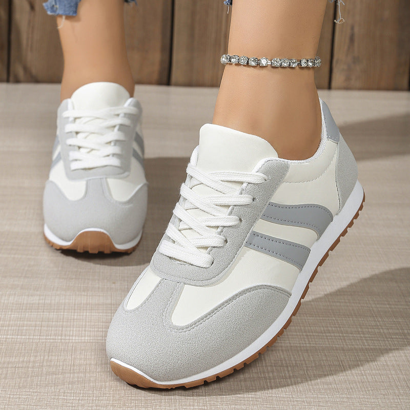 Lyvessa | Women’s Lace-Up Trainers with contrast panels and sporty look