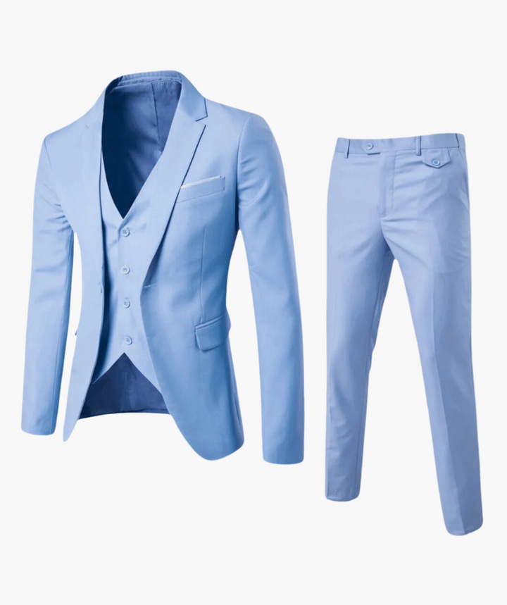 Valcero | Men’s Three-Piece Suit with tailored silhouette and sharp finish
