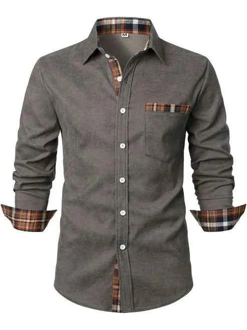 Varnexel | Men’s Button-Up Shirt with contrast trim and chest pocket