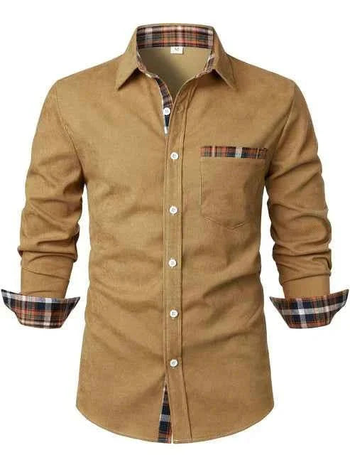 Varnexel | Men’s Button-Up Shirt with contrast trim and chest pocket