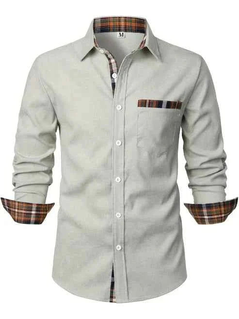 Varnexel | Men’s Button-Up Shirt with contrast trim and chest pocket