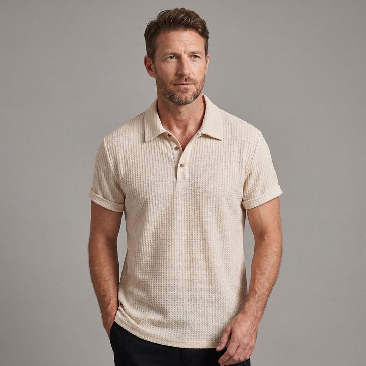 Lorenzo | Men's Textured Knit Polo Shirt
