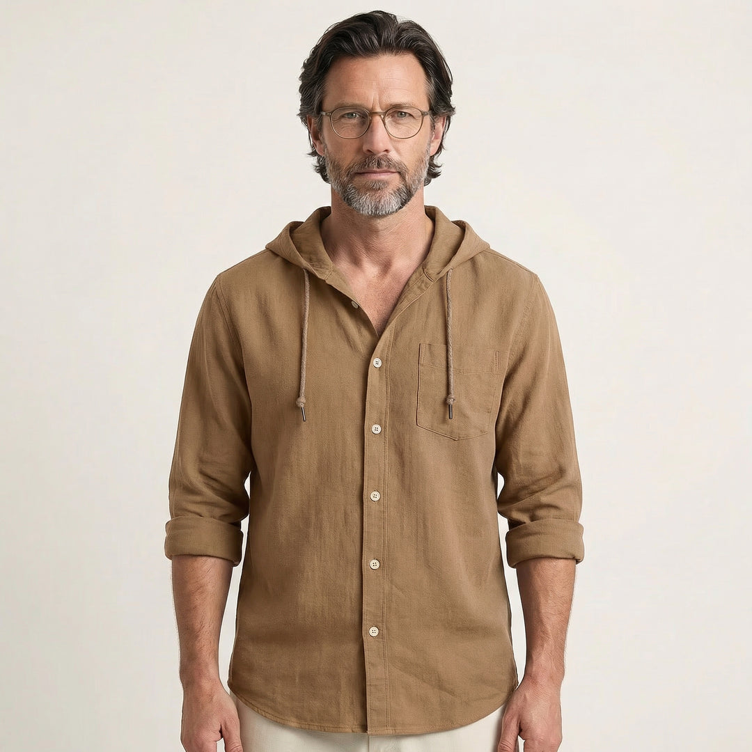 Marco | Men's Hooded Button Shirt