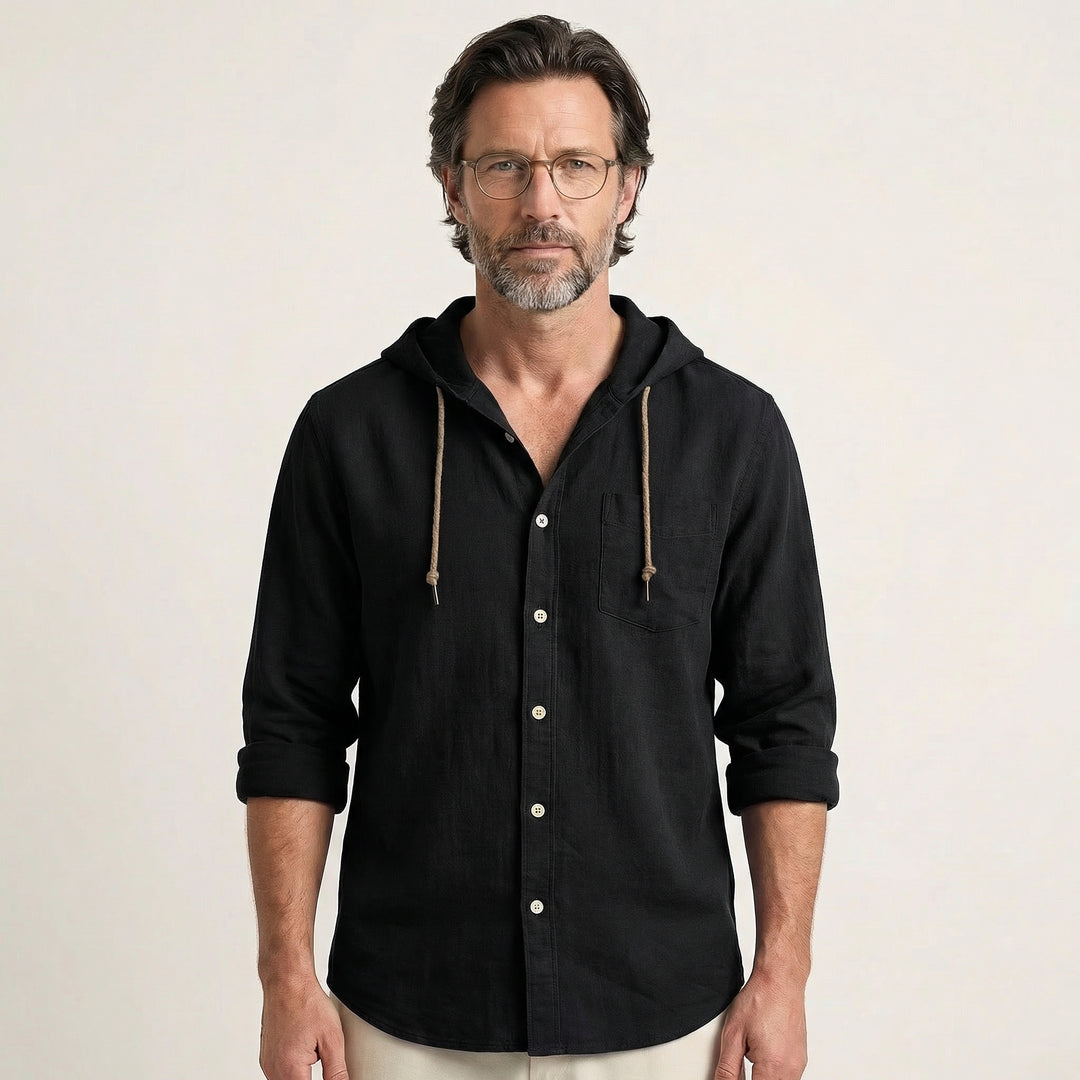Marco | Men's Hooded Button Shirt