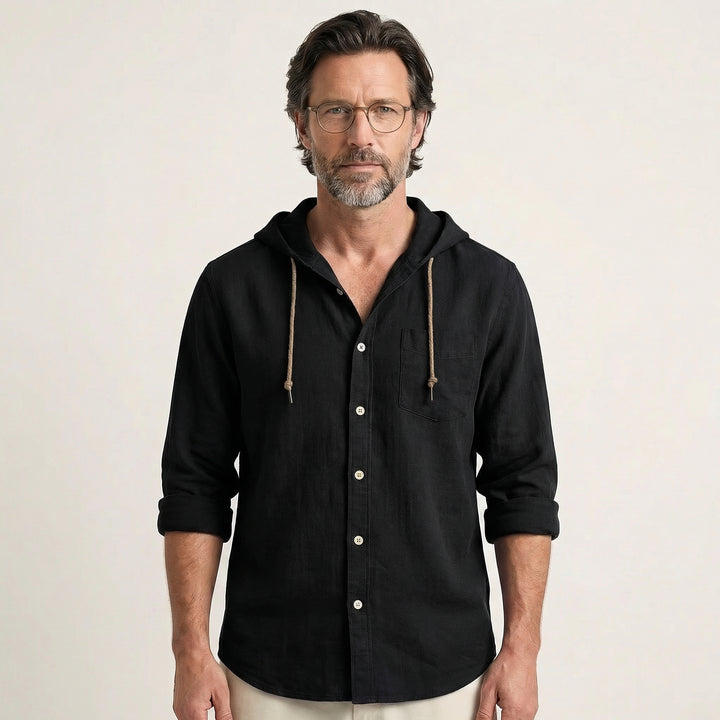 Marco | Men's Hooded Button Shirt