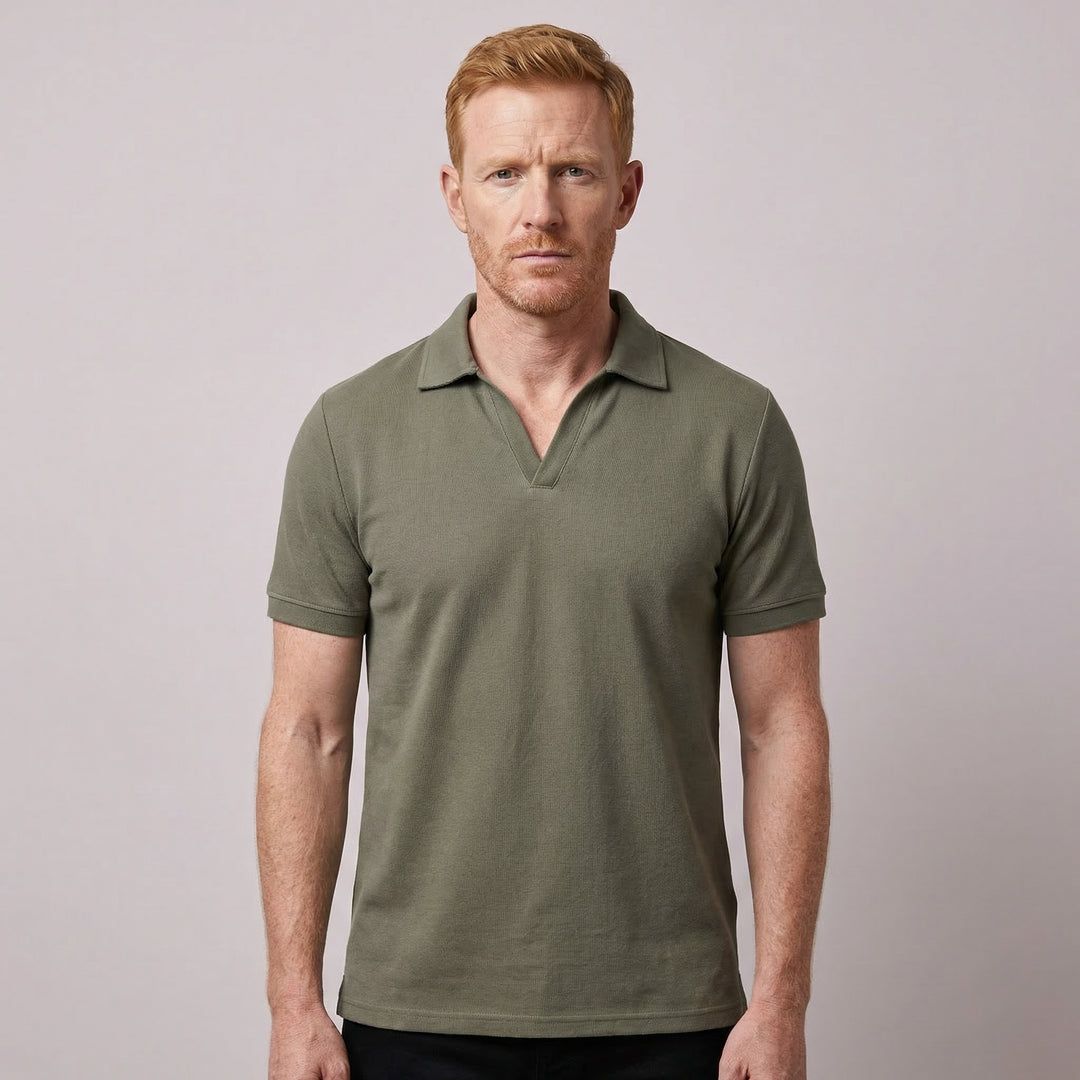 Enzo | Men’s Open Collar Polo T-shirt