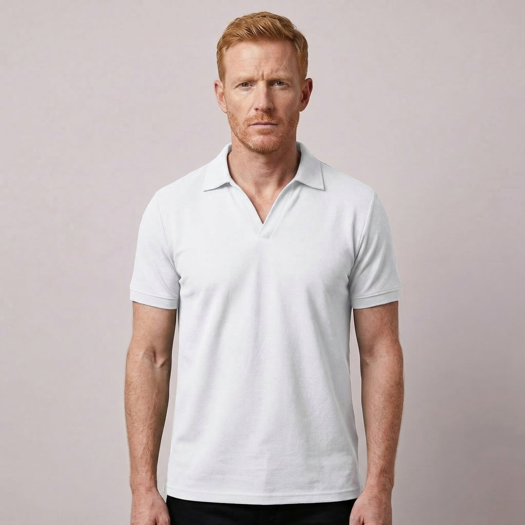 Enzo | Men’s Open Collar Polo T-shirt