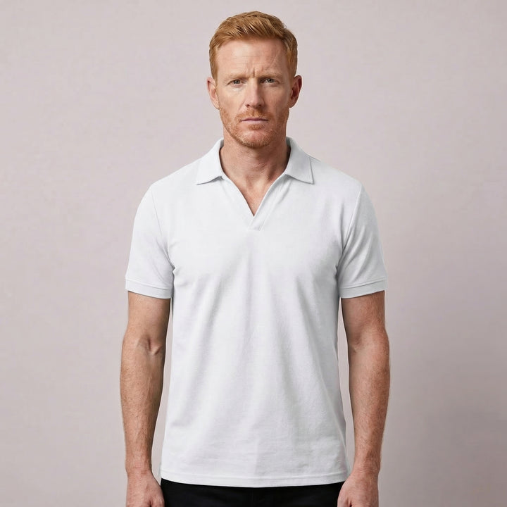 Enzo | Men’s Open Collar Polo T-shirt