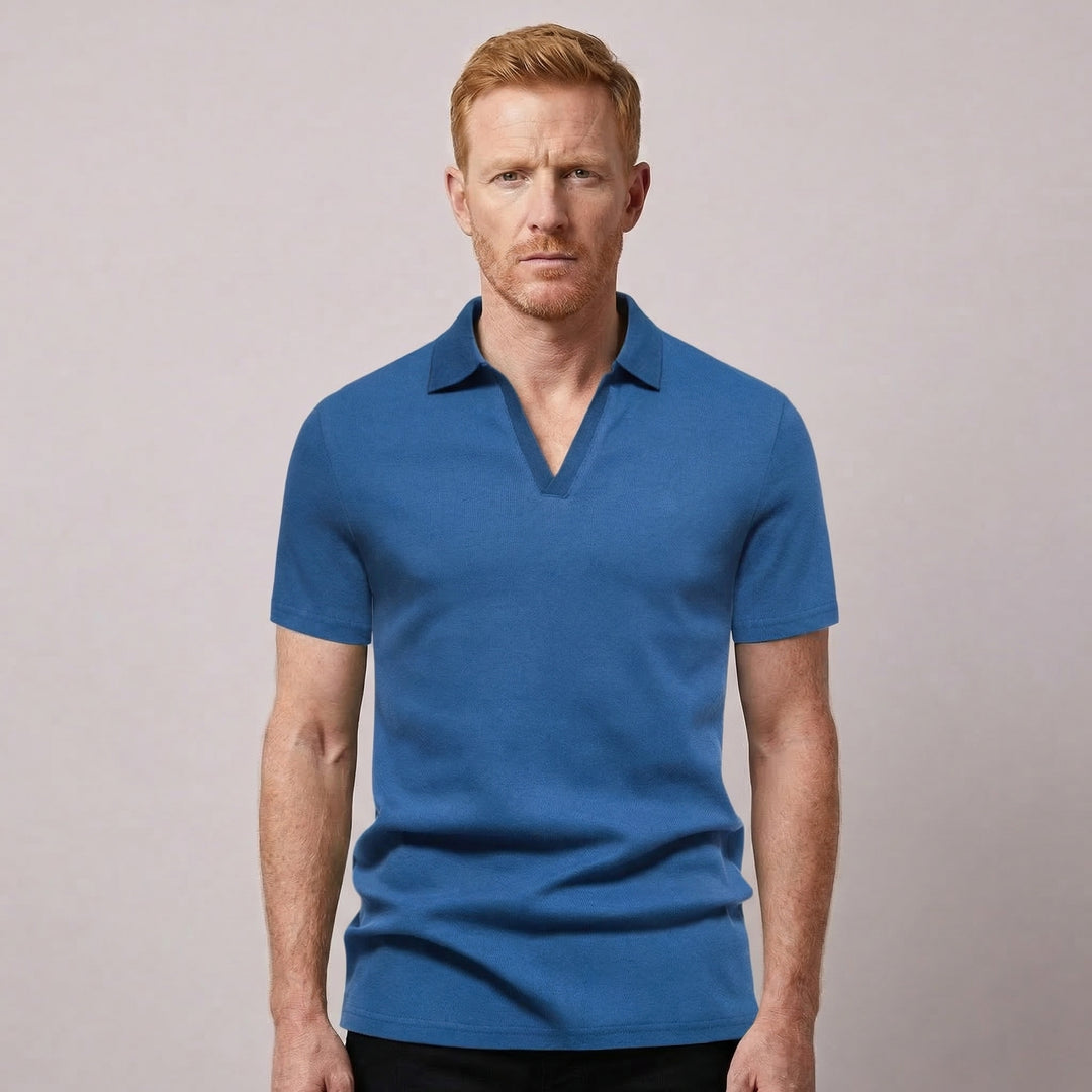Enzo | Men’s Open Collar Polo T-shirt